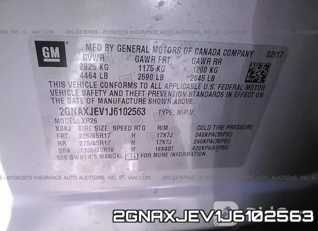 2GNAXJEV1J6102563 фото 10