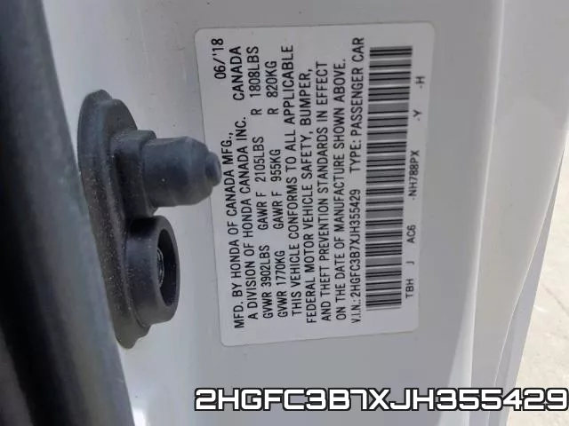 2HGFC3B7XJH355429 фото 2