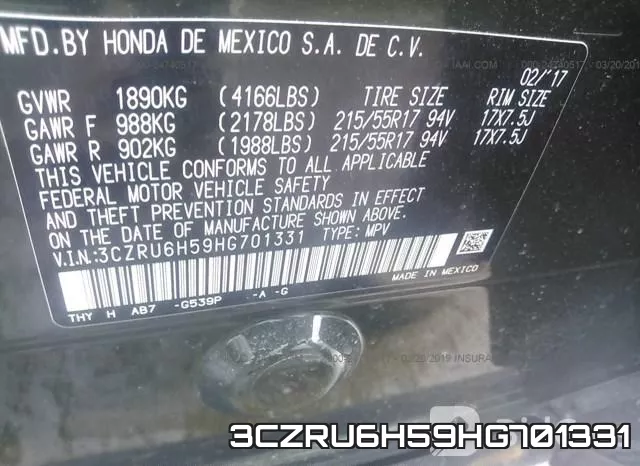 3CZRU6H59HG701331 фото 10