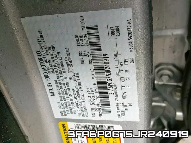3FA6P0G75JR240919 фото 2