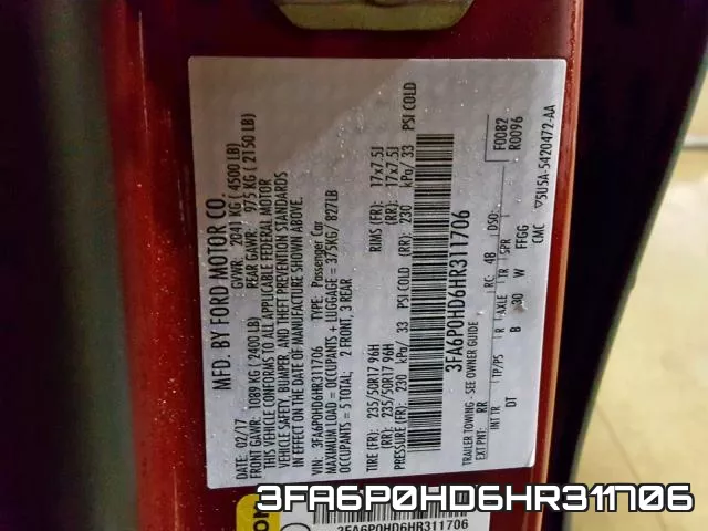 3FA6P0HD6HR311706 фото 2
