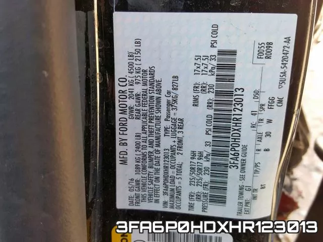 3FA6P0HDXHR123013 фото 2