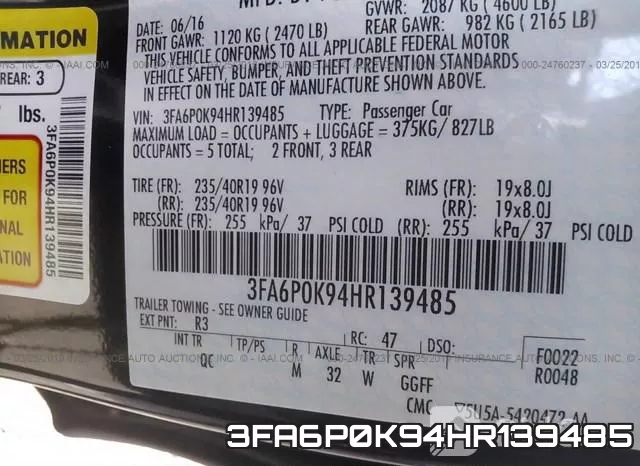 3FA6P0K94HR139485 фото 10