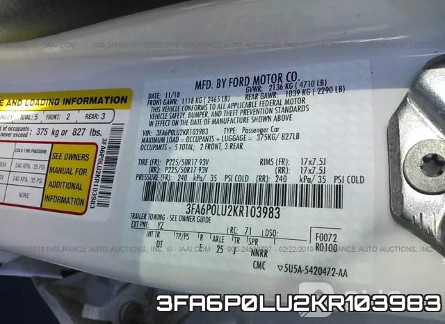 3FA6P0LU2KR103983 фото 10