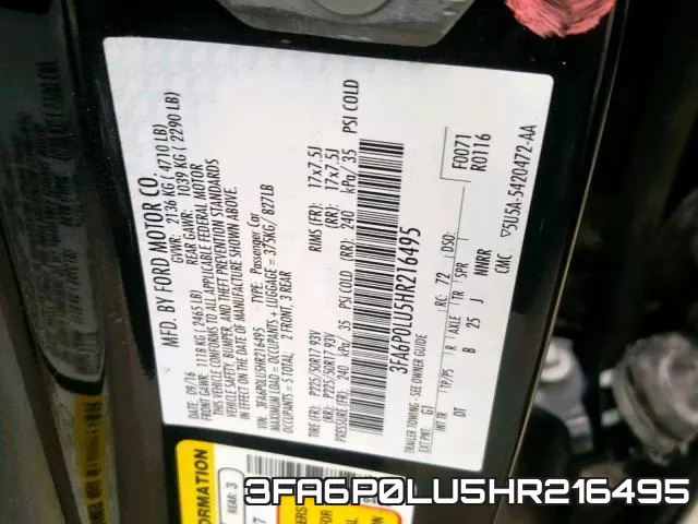 3FA6P0LU5HR216495 фото 2