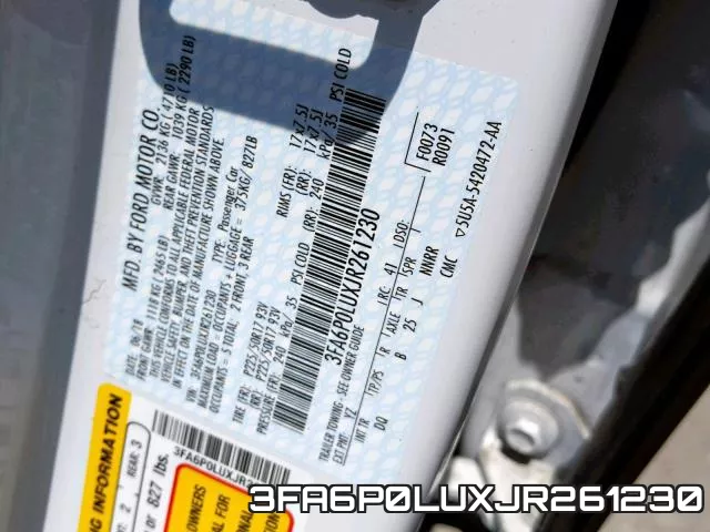 3FA6P0LUXJR261230 фото 2