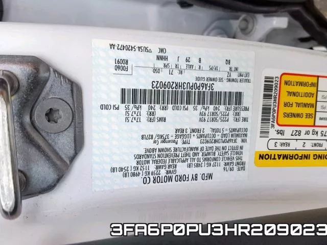 3FA6P0PU3HR209023 фото 2