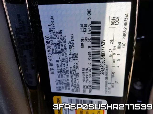 3FA6P0SU5HR277539 фото 2