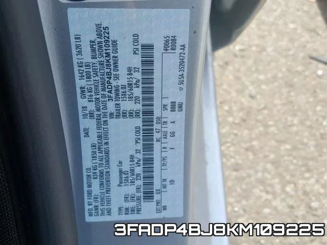 3FADP4BJ8KM109225 фото 2