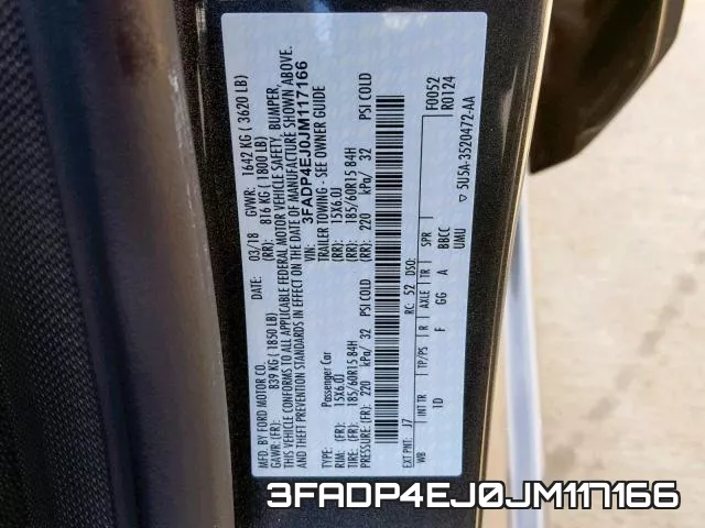 3FADP4EJ0JM117166 фото 2