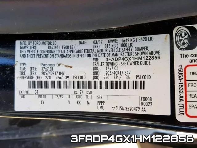3FADP4GX1HM122856 фото 2