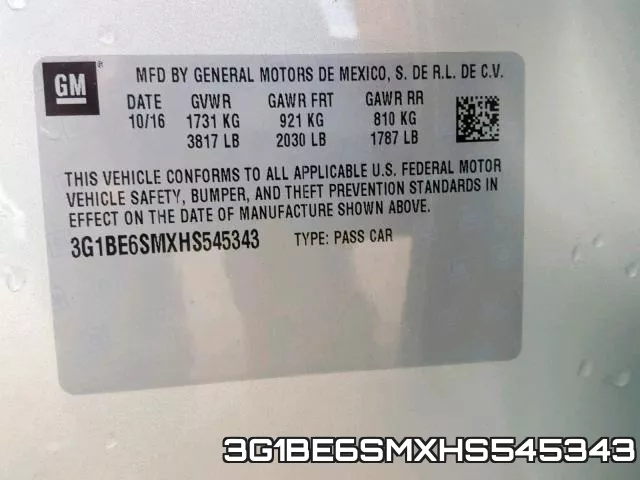 3G1BE6SMXHS545343 фото 2