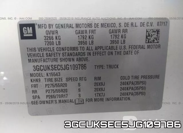 3GCUKSEC5JG109786 фото 10