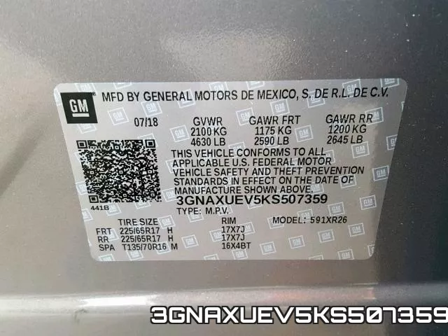 3GNAXUEV5KS507359 фото 2