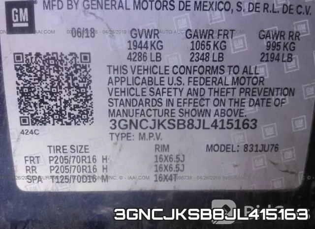 3GNCJKSB8JL415163 фото 10