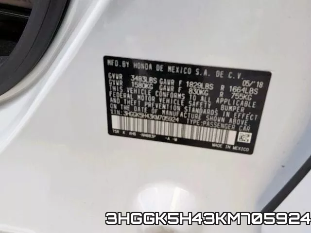 3HGGK5H43KM705924 фото 2
