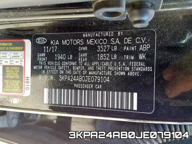 3KPA24AB0JE079104 фото 2