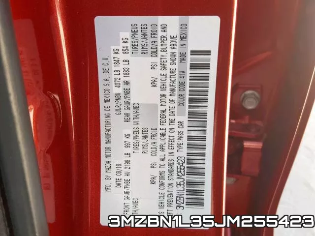 3MZBN1L35JM255423 фото 2