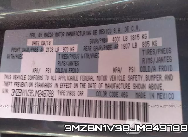 3MZBN1V38JM249788 фото 10