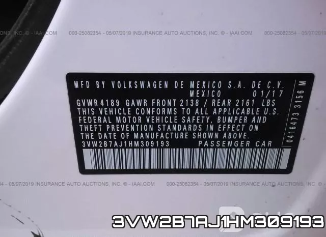 3VW2B7AJ1HM309193 фото 10