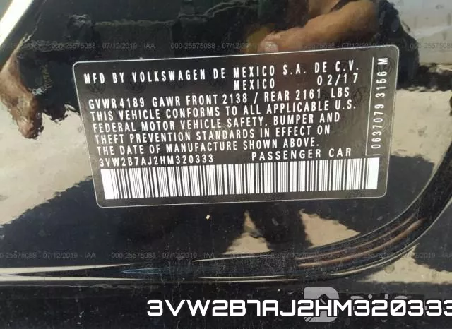 3VW2B7AJ2HM320333 фото 10
