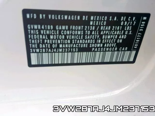 3VW2B7AJ4JM237153 фото 2