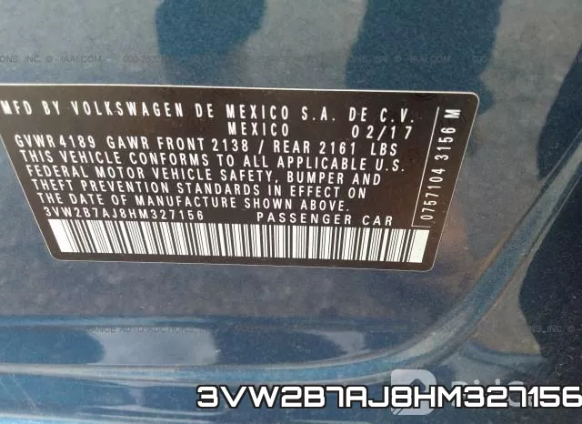 3VW2B7AJ8HM327156 фото 10