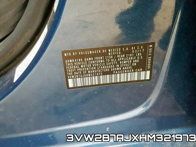 3VW2B7AJXHM321973 фото 2