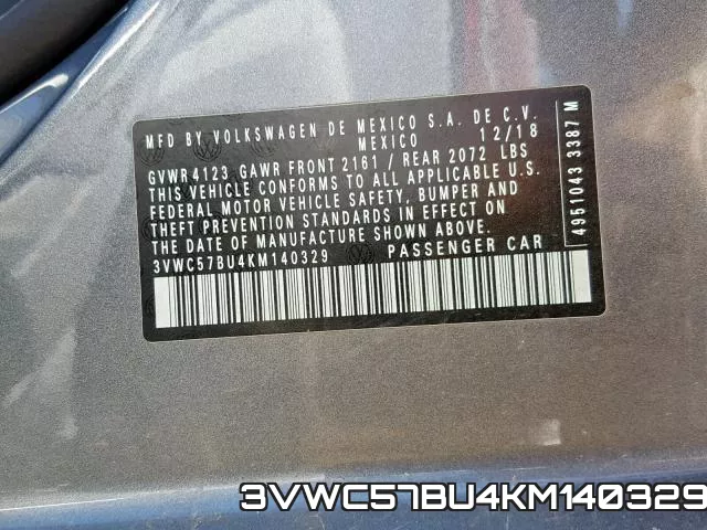 3VWC57BU4KM140329 фото 2