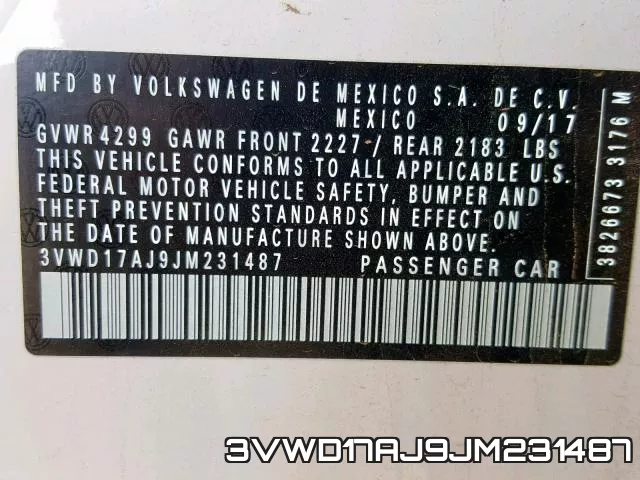 3VWD17AJ9JM231487 фото 2