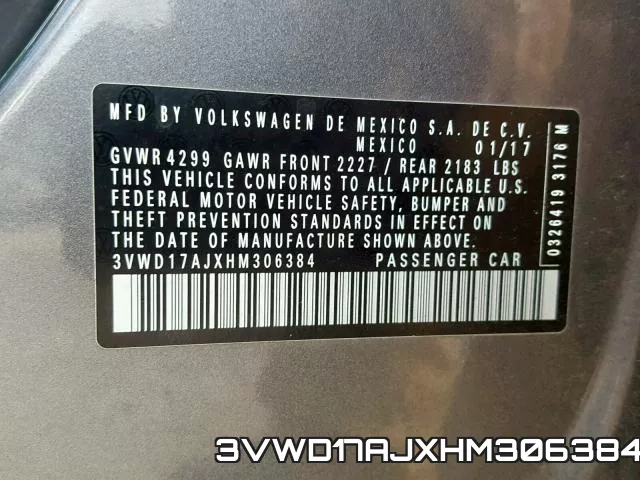 3VWD17AJXHM306384 фото 2
