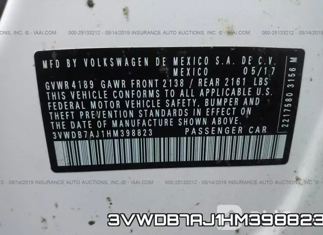 3VWDB7AJ1HM398823 фото 10