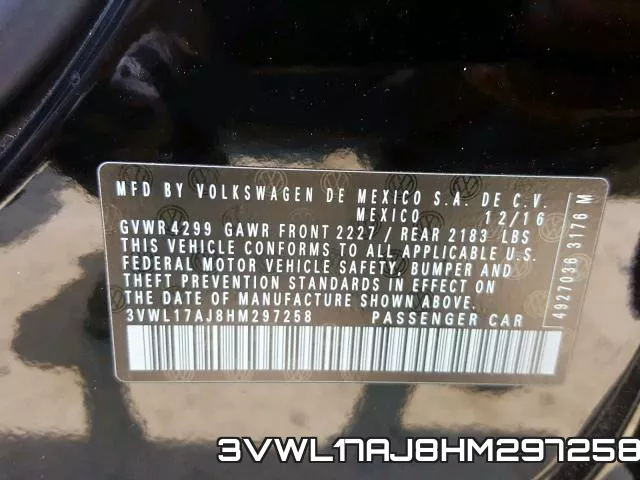 3VWL17AJ8HM297258 фото 2