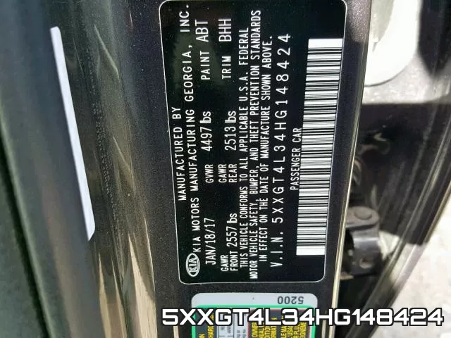 5XXGT4L34HG148424 фото 2