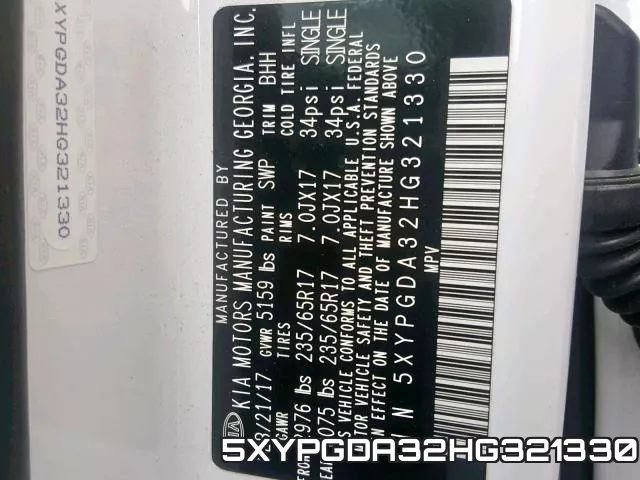 5XYPGDA32HG321330 фото 2