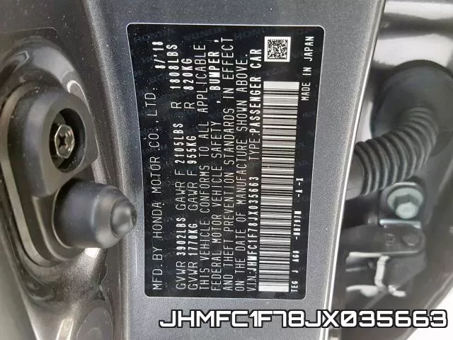 JHMFC1F78JX035663 фото 2