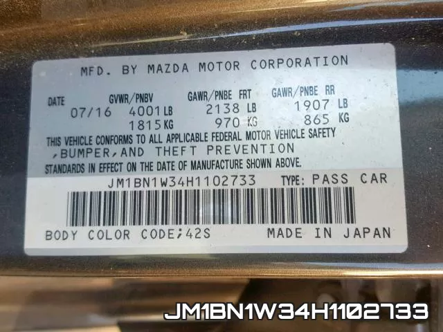 JM1BN1W34H1102733 фото 2
