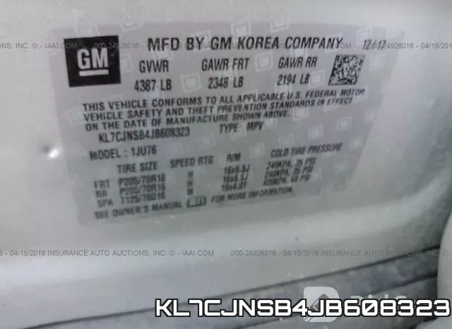 KL7CJNSB4JB608323 фото 10