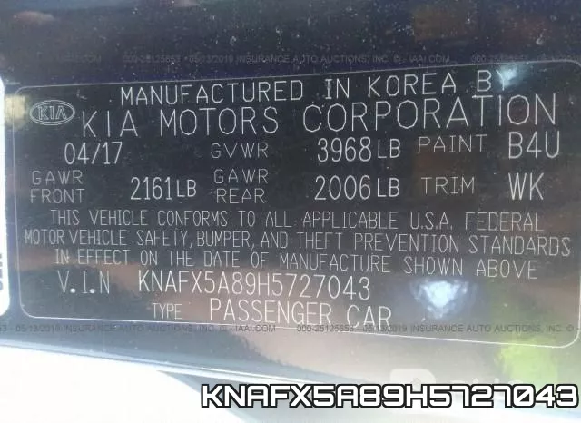 KNAFX5A89H5727043 фото 10