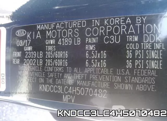 KNDCC3LC4H5070482 фото 10