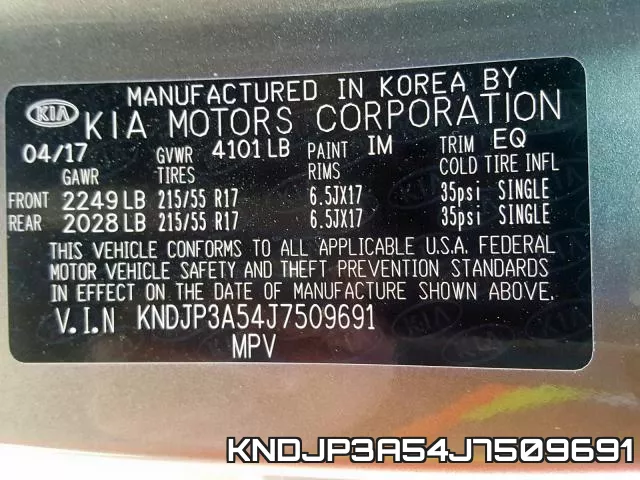 KNDJP3A54J7509691 фото 2