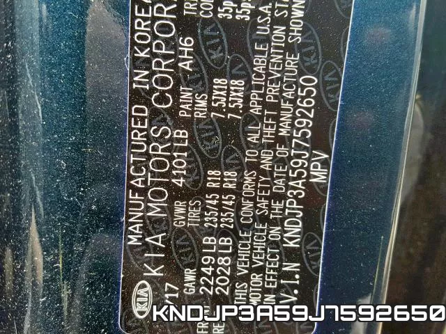 KNDJP3A59J7592650 фото 2