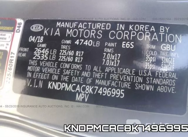 KNDPMCAC8K7496995 фото 10