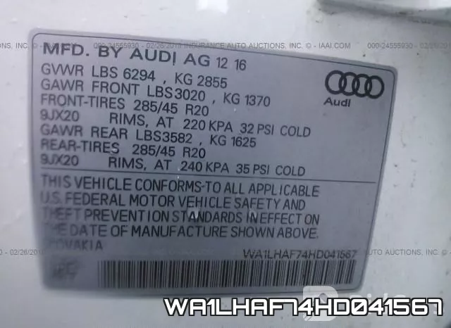 WA1LHAF74HD041567 фото 10
