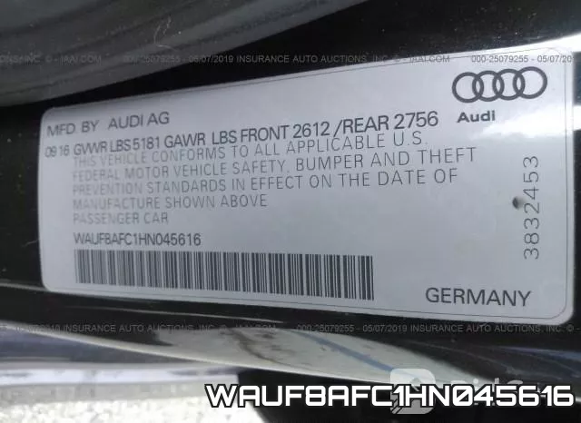 WAUF8AFC1HN045616 фото 10
