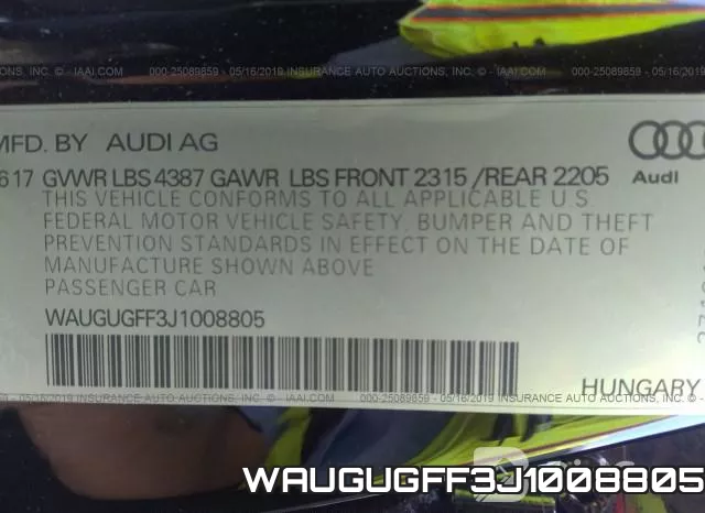 WAUGUGFF3J1008805 фото 10