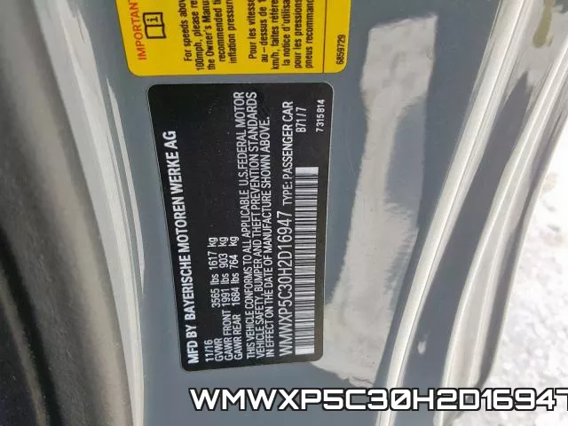 WMWXP5C30H2D16947 фото 2