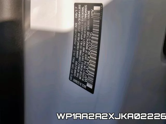 WP1AA2A2XJKA02226 фото 2