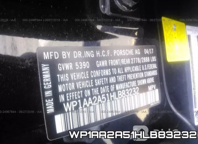 WP1AA2A51HLB83232 фото 10