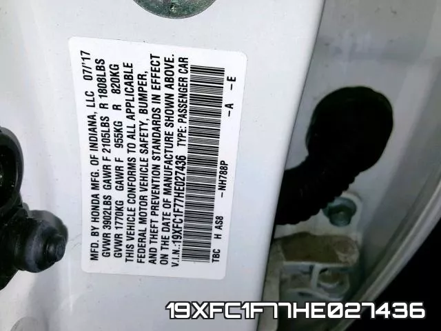 19XFC1F77HE027436 фото 2